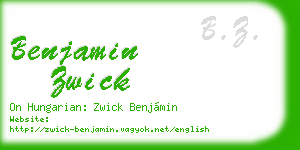 benjamin zwick business card